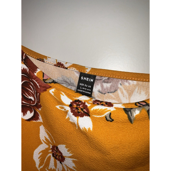 Shein‎ L size 8/10 yellow floral Maxi dress - Picture 4 of 10
